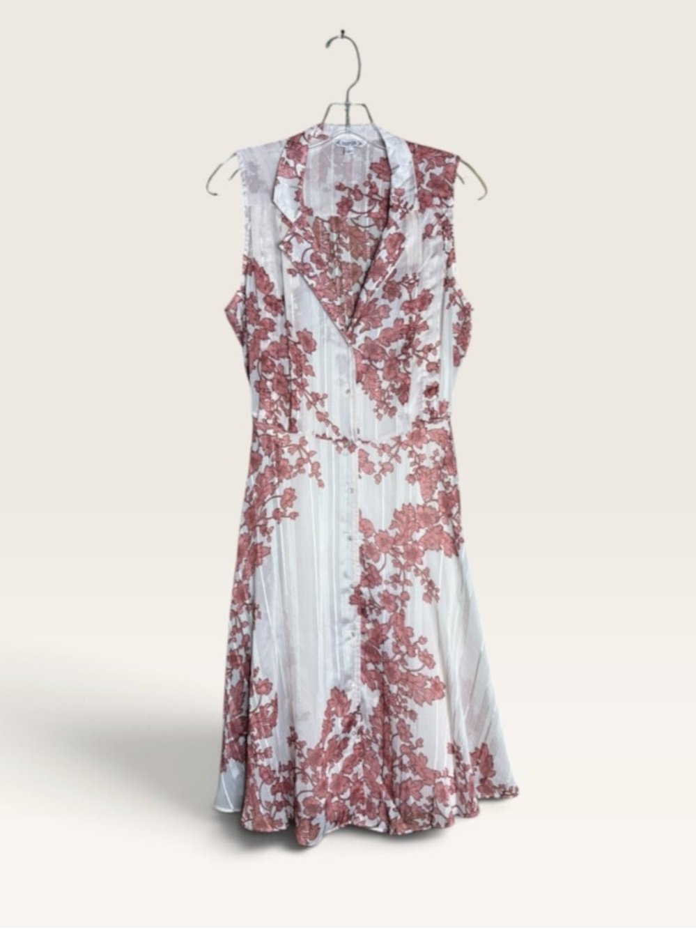 Nanette Nanette Lepore Size 10 Floral Pintuck Sleeveless Shirtdress